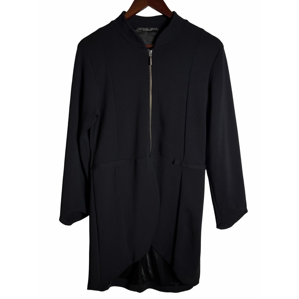 Juffrouw Jansen Amsterdam Women's Large Black Tuxedo Tail Blazer Jacket Zip Up - Picture 2 of 10